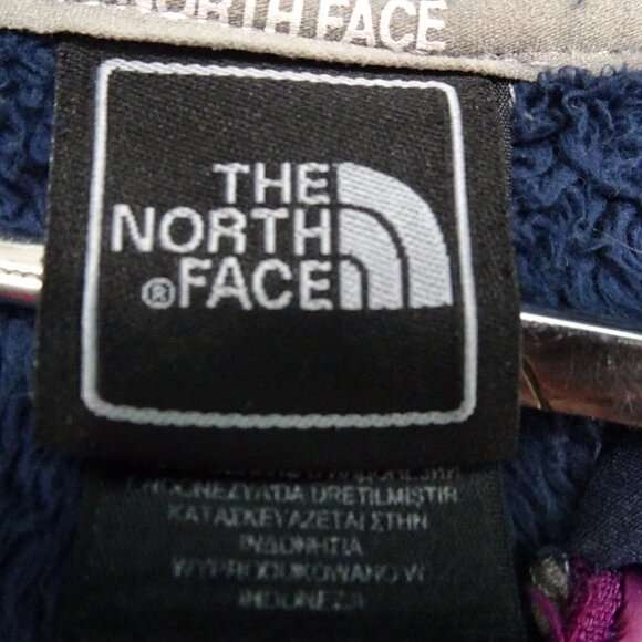 North Face Blue/Violet Fuzzy Coat Size X-Large - Picture 4 of 7